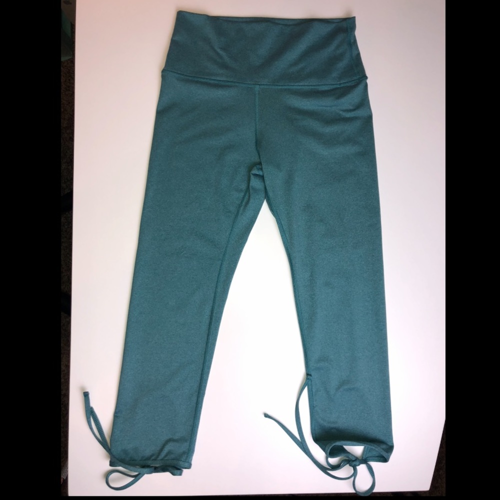 Aerie Teal Cropped Leggings Tie-Calf M